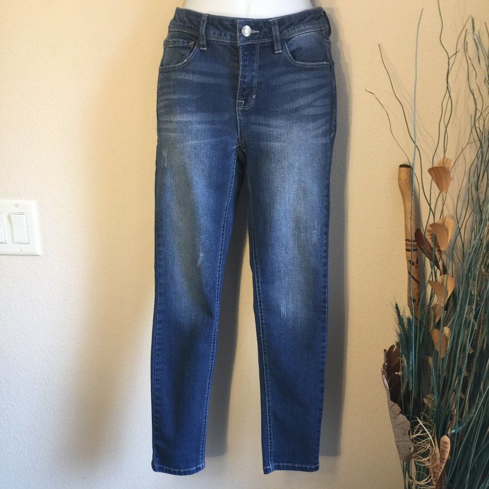 Kensie Effortless Ankle Jeans Medium Wash Distressed 2
